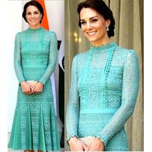 Temperley London Desdemona Lace Embroidered Green Royal Dress Uk 6 Us