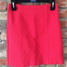Loft Skirts | Ann Taylor Loft Petite Mini Skirt | Color: Orange/Red | Size: 0