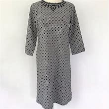 C. Wonder Dresses | C Wonder Size Xs Geometric Print Jewel Stone Stretch Knit Shift Dress Career | Color: Black/White | Size: Xs