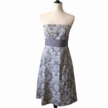 Loft Dresses | Ann Taylor Loft Gray/White Strapless Dress-Sz 4 | Color: Gray/White | Size: 4