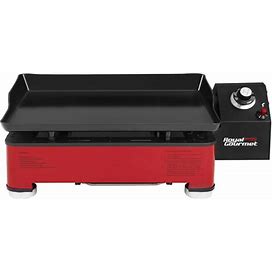 Royal Gourmet PD1202R Portable Table Top Gas Grill Griddle, 12,000-BTU, For Outdoor Cooking While Camping Or Tailgating, 17-Inch, Red
