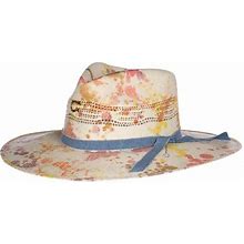 Charlie 1 Horse Hats Womens Big Splash Splattered 3 3/4 Brim Straw Fashion Hat S Multi