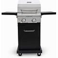 Megamaster 2-Burner Propane Barbecue Gas Grill With Foldable Side Tables, Per...