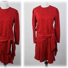 1990S Dress Liz Claiborne Red Silk Dress Size 4