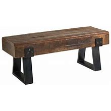 Plow & Hearth Richland Indoor/Outdoor Reclaimed Wood Bench - Benches In Black/Brown | Size 18.0 H X 48.0 W X 16.0 D In | P100021486 | Perigold