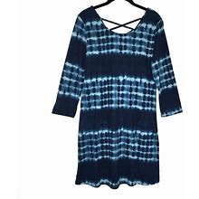 5th & Love Dresses | 3 For $40! 5th & Love Tie Dye Open Back Criss-Cross Mini Dress | Color: Blue/White | Size: L