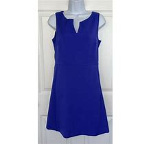 Gap Sleeveless Blue Lined Marcy Shift Dress Pockets Sz 4