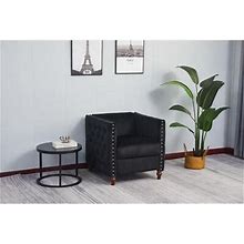 Kingway Furniture Avin Velvet Nail Head Livingroom Chair In Black