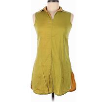 Casual Dress Collared Sleeveless: Green Dresses