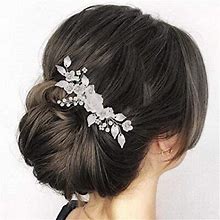 Brishow Bridal Hair Comb Silver Flower Wedding Hair Accessories Leaf