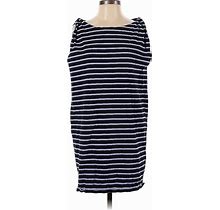 Casual Dress - Shift: Blue Print Dresses - Women's Size Small