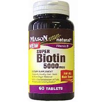 Super Biotin 5000 Mcg, 60 Tablets, Mason Natural