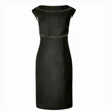 Boden Dresses | Anthropologie Boden Black Dress With Beading Lined 10L | Color: Black | Size: 10L