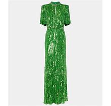 Jenny Packham, Viola Sequined Cutout Gown, Women, Green, US 12, Dresses, Viscose