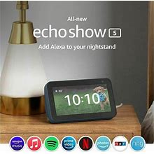 Amazon Echo Show 5" (2Nd Gen) 2021 Smart Display Alexa, New Model, Charcoal
