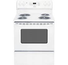 Hotpoint Rb720dhww 30" Wide Freestanding Electric Range With 5.0 Cu. Ft. Self-Clean Oven Big View Oven Window Electronic Oven Controls And Coil Heatin