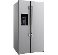 Forno Salerno 36" Side-By-Side Refrigerator And Freezer With 20 Cubic Ft.- Stainless Steel French Door Built-In Ice Maker Fridge