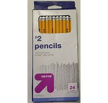 2 Wood Pencils 24Ct - Up & Up Brand Yellow New In Box, Free Shipping