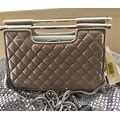 Preston And York Silver Satin Quilted Evening Bag