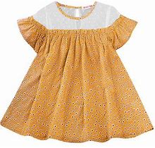 Miarhb Summer Giftgirls Dress, Summer New Children's Floral Short Sleeve Princess Dress Yellow 110