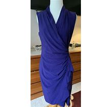 Nine West Purple Sleeveless Wrap Dress Adjustable Waist Closure Sz 4