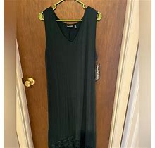 Nina Leonard Dresses | Long Cotton Maxi Dress | Color: Green | Size: Xl