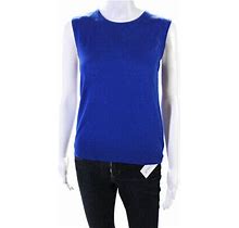 Akris Women's Crewneck Sleeveless Sweater Blue Size S