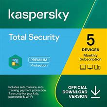 Kaspersky Total Security 2023 | 5 Devices | 1 Month | Antivirus, Secure VPN And Password Manager Included | Amazon Subscription - Monthly