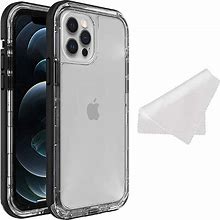Lifeproof Next Series Case For iPhone 12 & iPhone 12 Pro (Only) With Cleaning Cloth - Non-Retail Packaging - Black Crystal (Clear/Black)