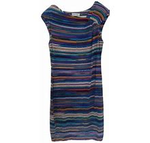 Calvin Klein Size 2 Multicolored Sheath Dress With Asymmetrical