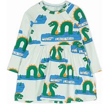 Mini Rodini - Loch Ness Graphic-Print Midi Dress - Kids - Elastane/Cotton - 68-74 - Green