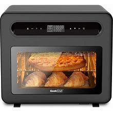 Cuschoice 26QT Steam Air Fryer Toast Oven Combo: 50 Presets, 6-Slice Toast, 12" Pizza - Black Stainless - 17.13In14.96In15.04In(LWH)