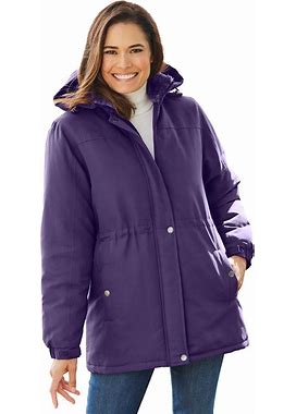Plus Size Women's Water-Resistant Parka By TOTES In Purple (Size 3X)