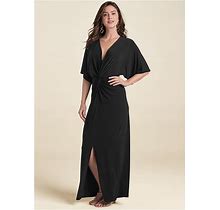 Women's Twist Front Maxi Dress - Black, Size XS By Venus