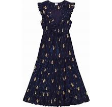 Mer St. Barth | Women's Luxe Giselle Maxi Dress Silk Dupioni, (Navy Blue, Size Medium) | Maisonette