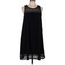 H&M Casual Dress - A-Line Crew Neck Sleeveless: Black Dresses - Women's Size Medium