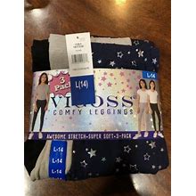 3 Pairs Of Girls' Size 14 Leggings By Vigoss-New With Tags.