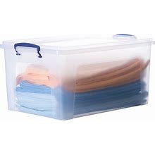 Clear Storage Bin With Lid, Stackable Container, 28.5 Qt., Household Storage Containers, By Superio Brand