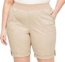 Plus Size Women's Knit Waist Cargo Short By Catherines In Chai Latte (Size 2X)
