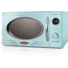 Nostalgia Electrics Retro Aqua 800-Watt Microwave Oven, Blue