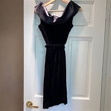 Liz Claiborne Dresses | Womens Petite Black Velvet Dress. Liz Claiborne | Color: Black | Size: 2P
