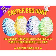 Easter Egg Hunt Clues | Clue Cards For Indoor Scavenger Hunt | Kids Easter Game | INSTANT DOWNLOAD | Easter Fun | Easter Printable