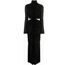 De La Vali - Norell Ruched Maxi Dress - Women - Polyester - 10 - Black