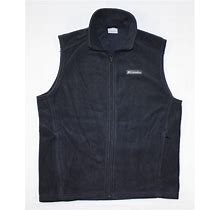 Columbia Men's Steens Mountain Fleece Vest Full Zip Mock Neck Black Size M