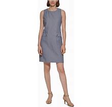 Tommy Hilfiger Women's Petite Sleeveless Stretch Fabric Front Pockets Dress