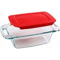Pyrex Easy Grab 1.5-Qt Glass Loaf Dish With Lid, Tempered Glass Baking Pan With Large Handles, Non-Toxic, BPA-Free Lid, Bread Pan, Dishwasher,