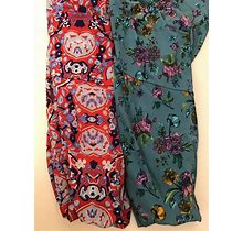 Lularoe Maxi Dress Lot Of 2 Small & XS Floral Red Blue & Turquoise Roses Stretch