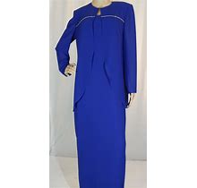 Ursula Of Switzerlandmintvtg Dark Blue 2Pc Long Formal Dress & Jacket