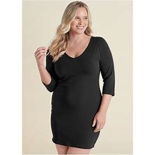 Women's Long And Lean Mini Dress - Black, Size 1X By Venus