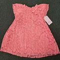 Carter's Dresses | Hp Carter's Pink Pleated Lace Dress | Color: Pink | Size: 12Mb